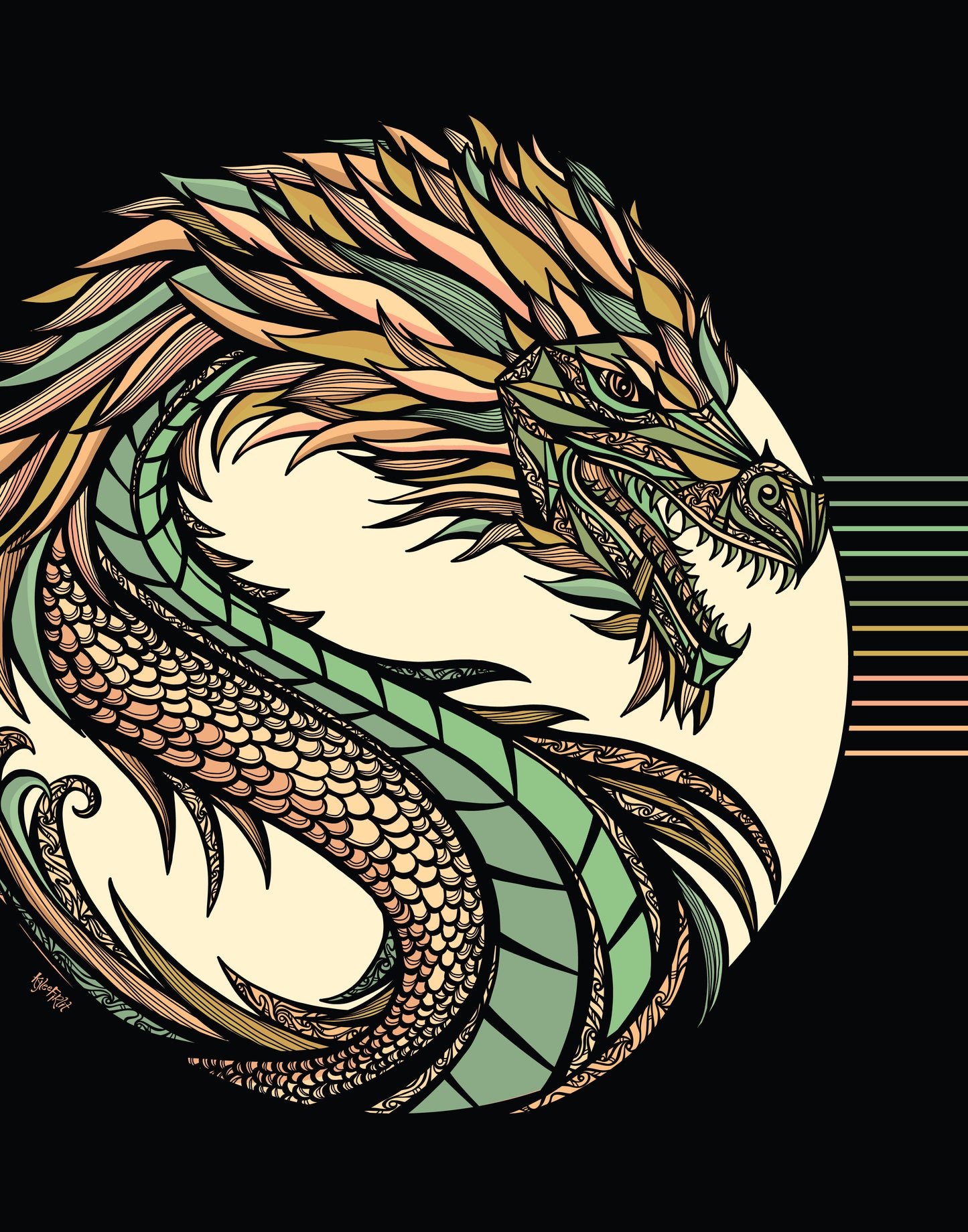 Wood Dragon Print