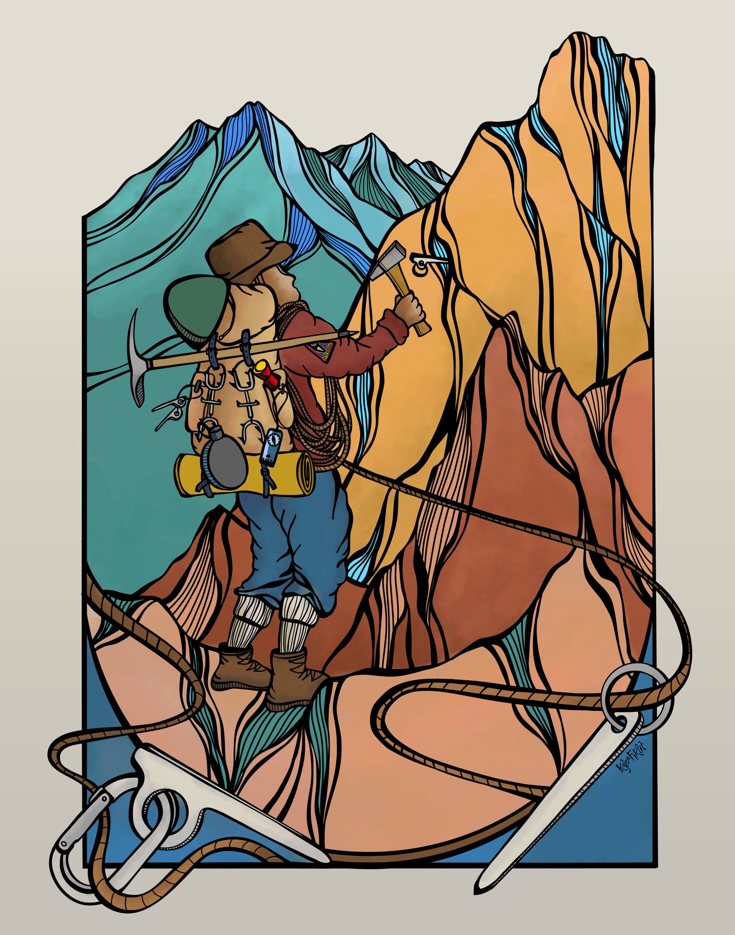 Vintage Mountaineer Print