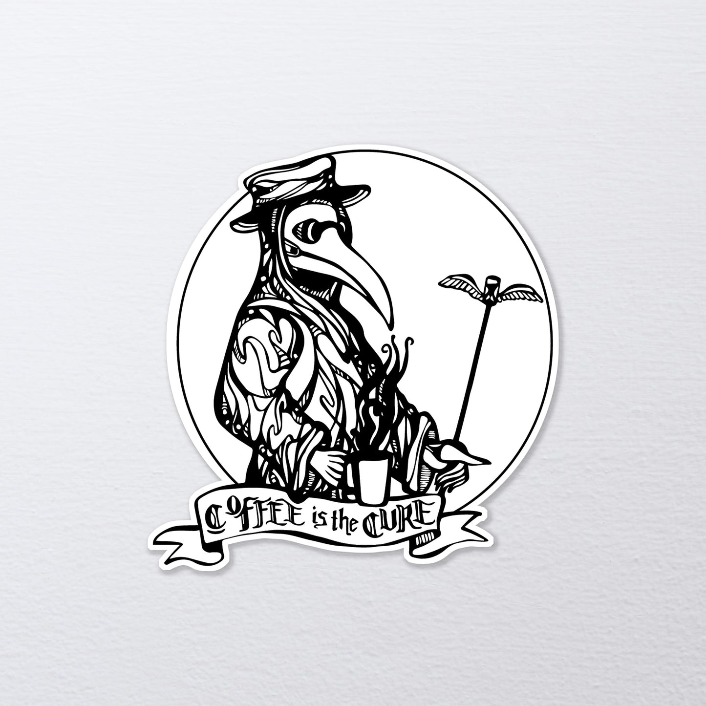 Coffee is the Cure Sticker
