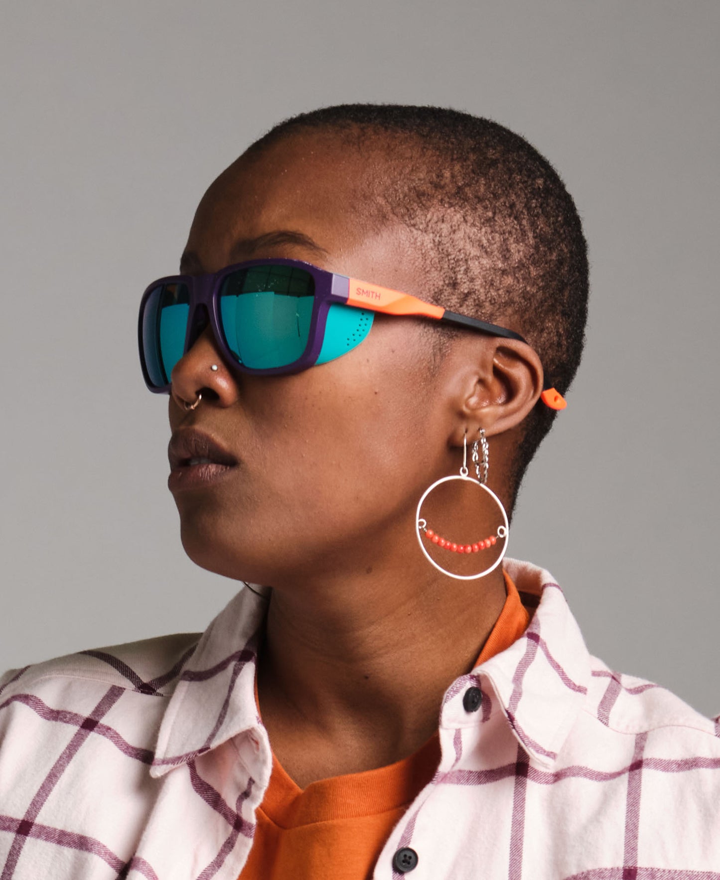 Bamboo Coral Hoop Earrings