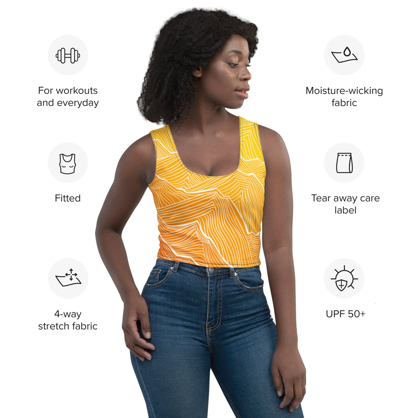 Mountain Ridge Crop Top | Sunset Gold