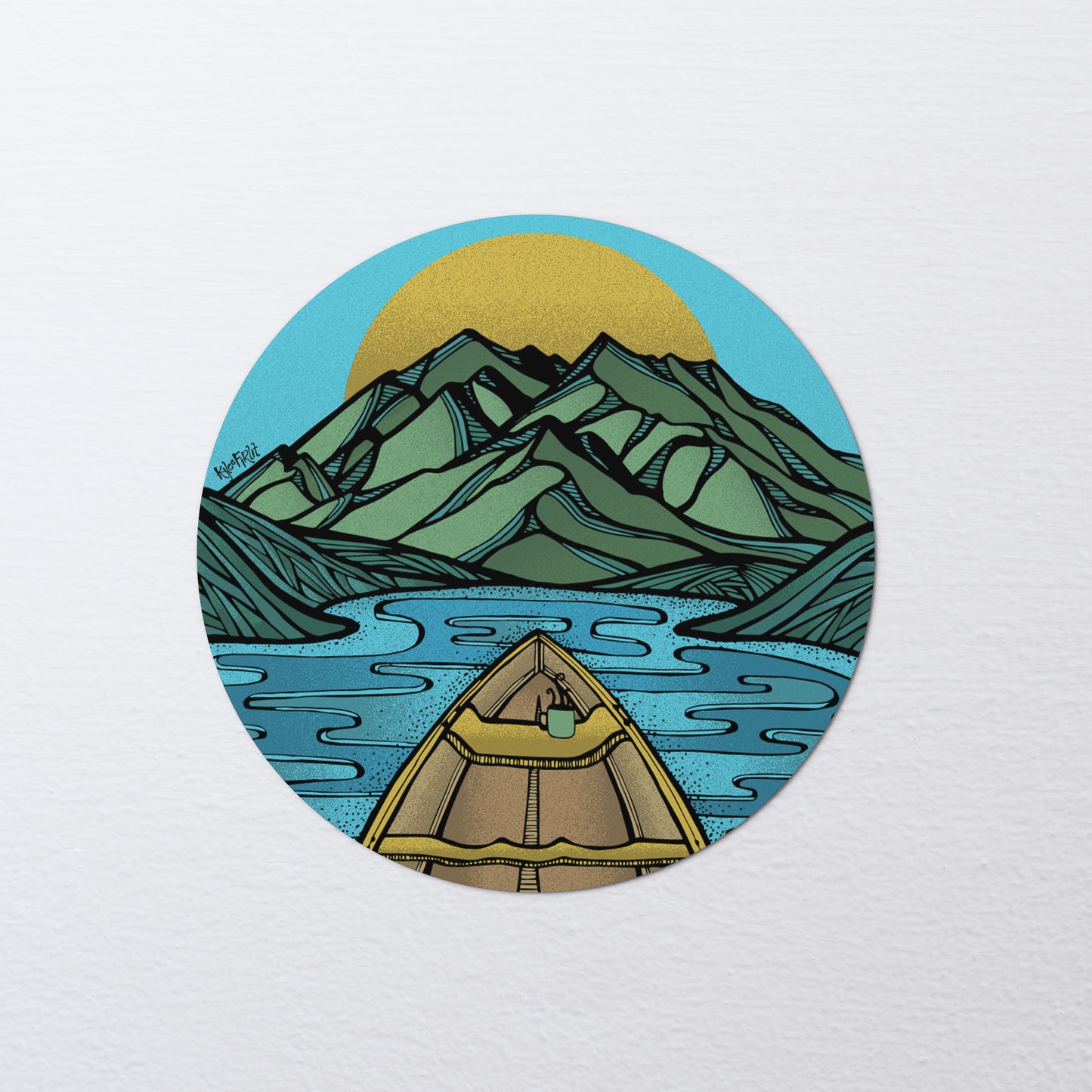 Canoe & Coffee Sticker